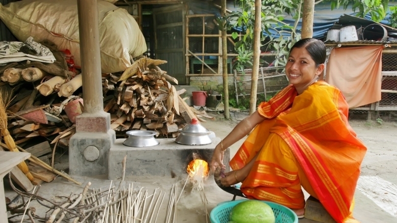 Ms. Nasrin Akter, from Satkhira in Bangladesh says, “My cooking time has also reduced because of the improved cookstoves. I am able to spend time with my children before they leave for school.”