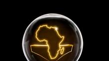 map of Africa inside light bulb, cover page