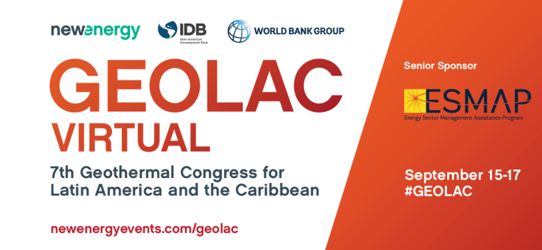 ESMAP co-hosts 7th Geothermal Congress for Latin America and the Caribbean (GEOLAC) | September 15-17, 2020 GEOLAC Event Banner