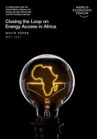 map of Africa inside light bulb, cover page