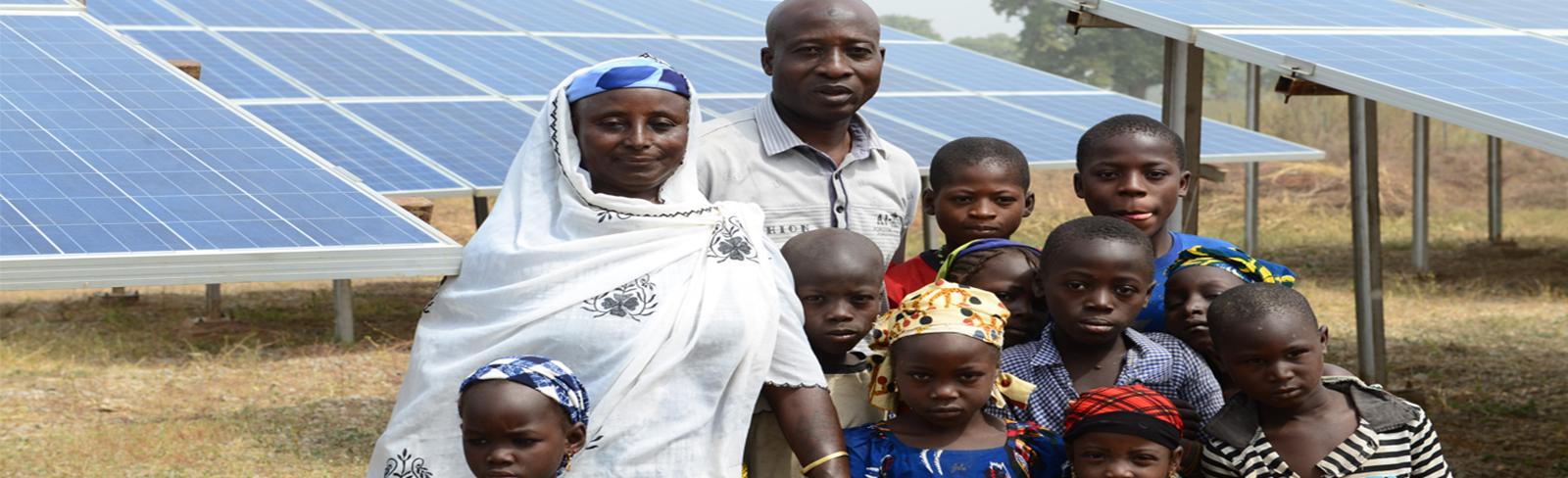 family, PV solar panels, Nigeria