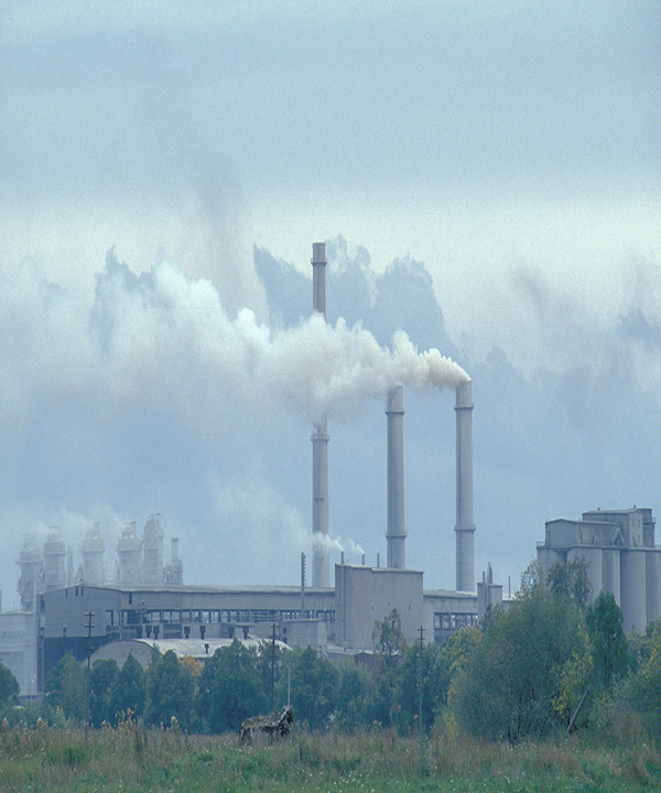 industrial site, burning coal
